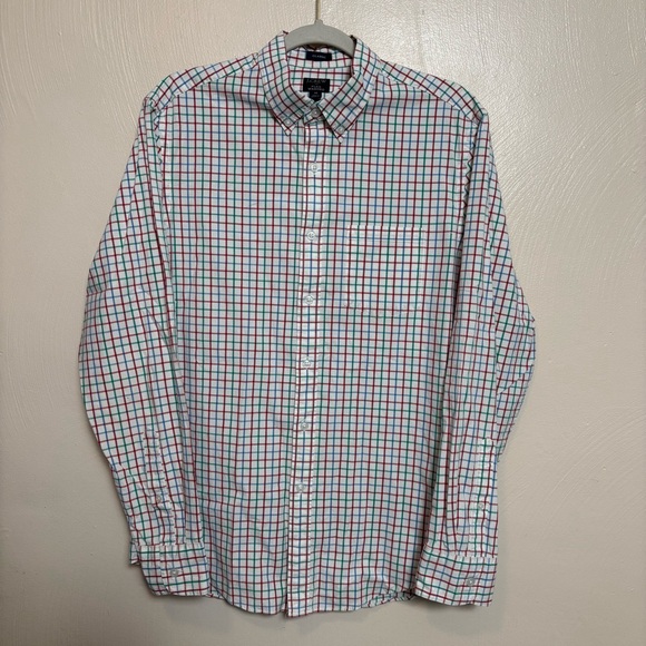 J. Crew Factory Other - J. Crew Men's Shirt Flex Washed‎ Classic Button Down Cotton Checkered Red Blue M